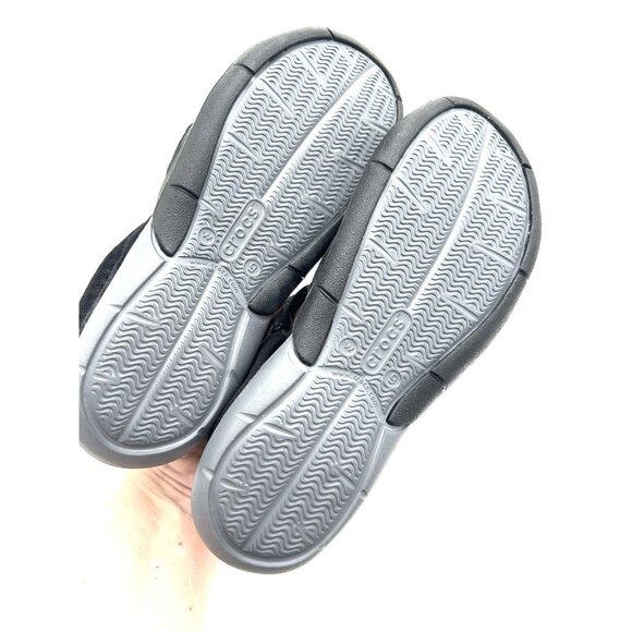 CROCS Swiftwater Mesh Deck Sandal Women Size 9 Black Gray Beach Resort - Picture 11 of 12